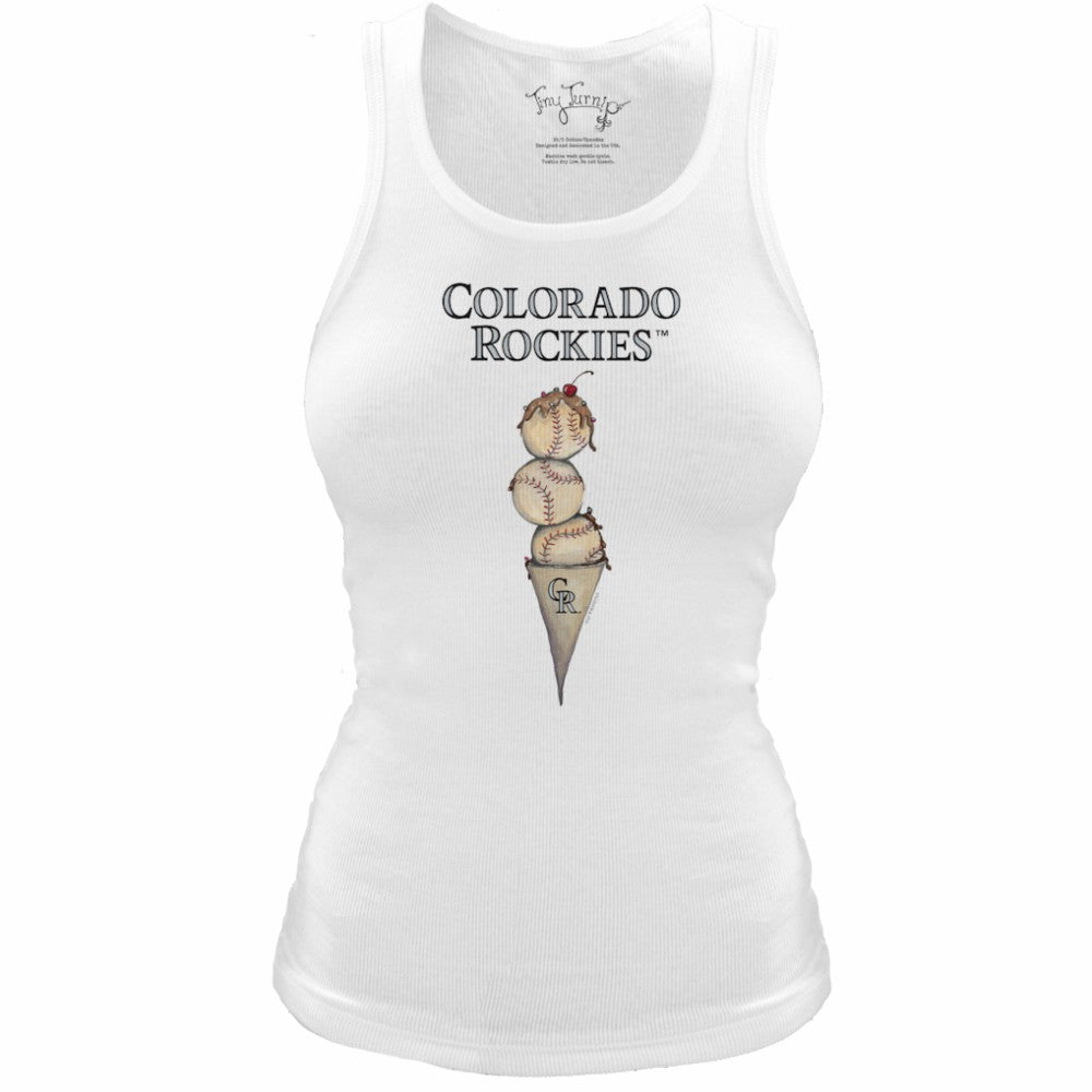 Colorado Rockies Tiny Turnip Women's Fitted Triple Scoop Tri-Blend Tank Top Lifestyle