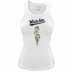 Chicago White Sox Tiny Turnip Women's Fitted Triple Scoop Tri-Blend Tank Top Lifestyle