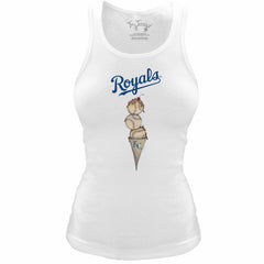 Kansas City Royals Tiny Turnip Women's Fitted Triple Scoop Tri-Blend Tank Top discount