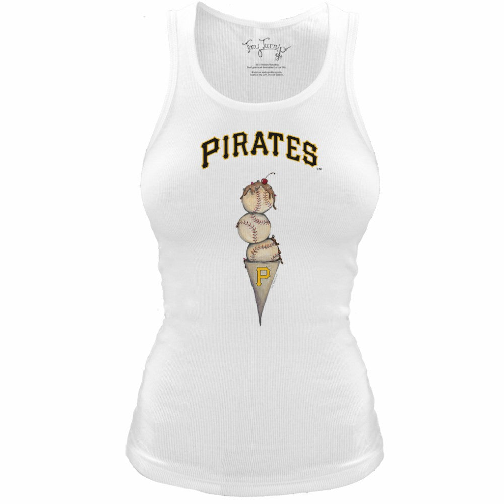 Pittsburgh Pirates Tiny Turnip Women's Fitted Triple Scoop Tri-Blend Tank Top Online