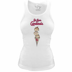 St. Louis Cardinals Tiny Turnip Women's Fitted Triple Scoop Tri-Blend Tank Top Lifestyle
