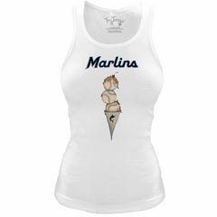 Miami Marlins Tiny Turnip Women's Fitted Triple Scoop Tri-Blend Tank Top Lifestyle