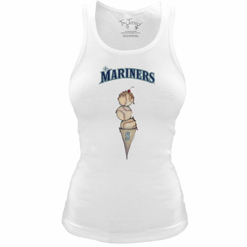 Seattle Mariners Tiny Turnip Women's Fitted Triple Scoop Tri-Blend Tank Top Lifestyle