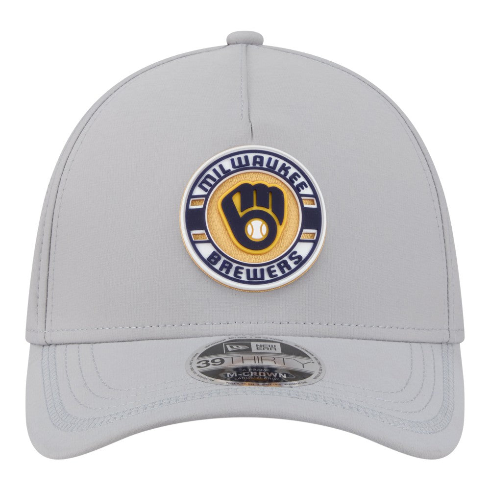 Milwaukee Brewers New Era Patch 39THIRTY A-Frame M-Crown Perforated Flex Hat On Sale