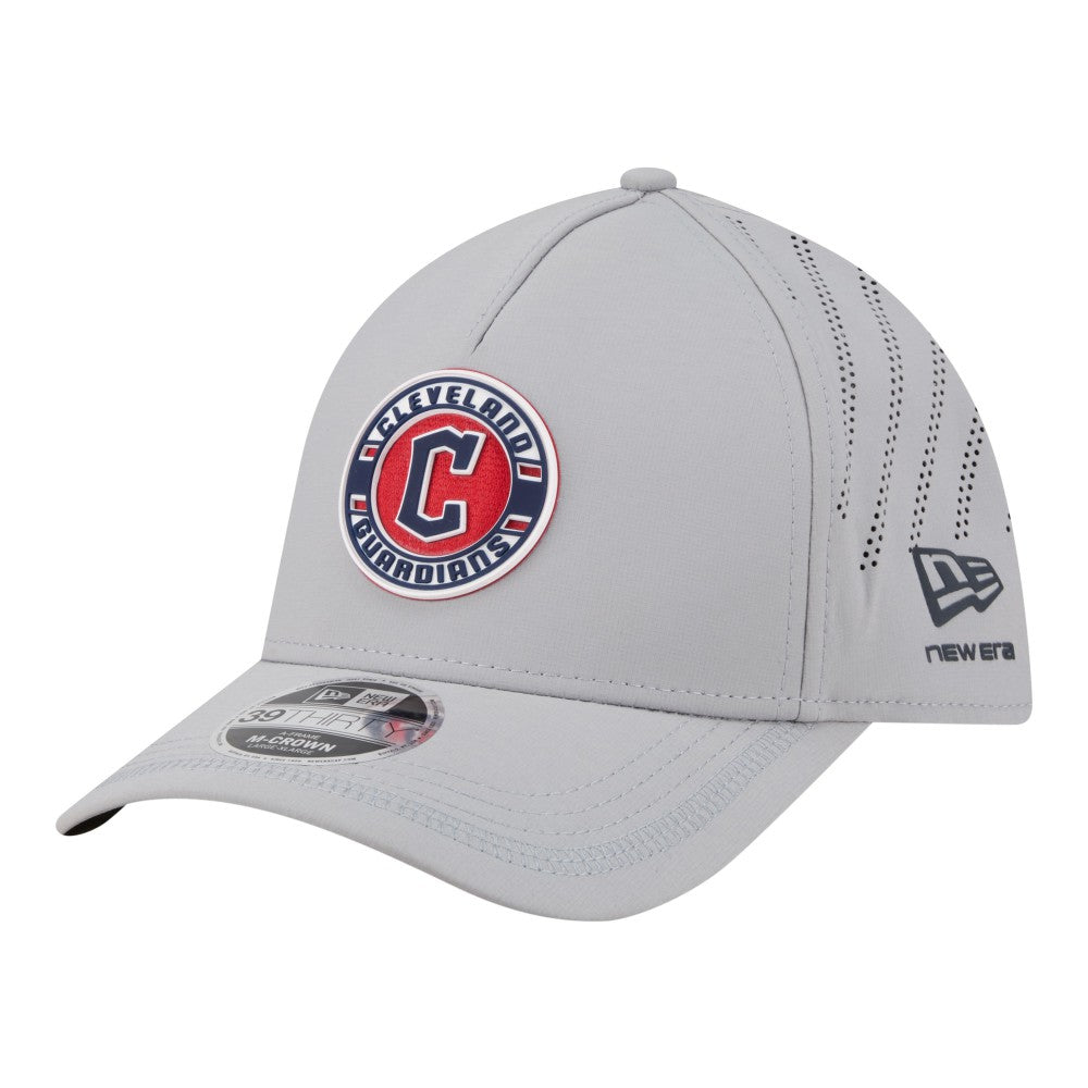 Cleveland Guardians New Era Patch 39THIRTY A-Frame M-Crown Perforated Flex Hat Lifestyle