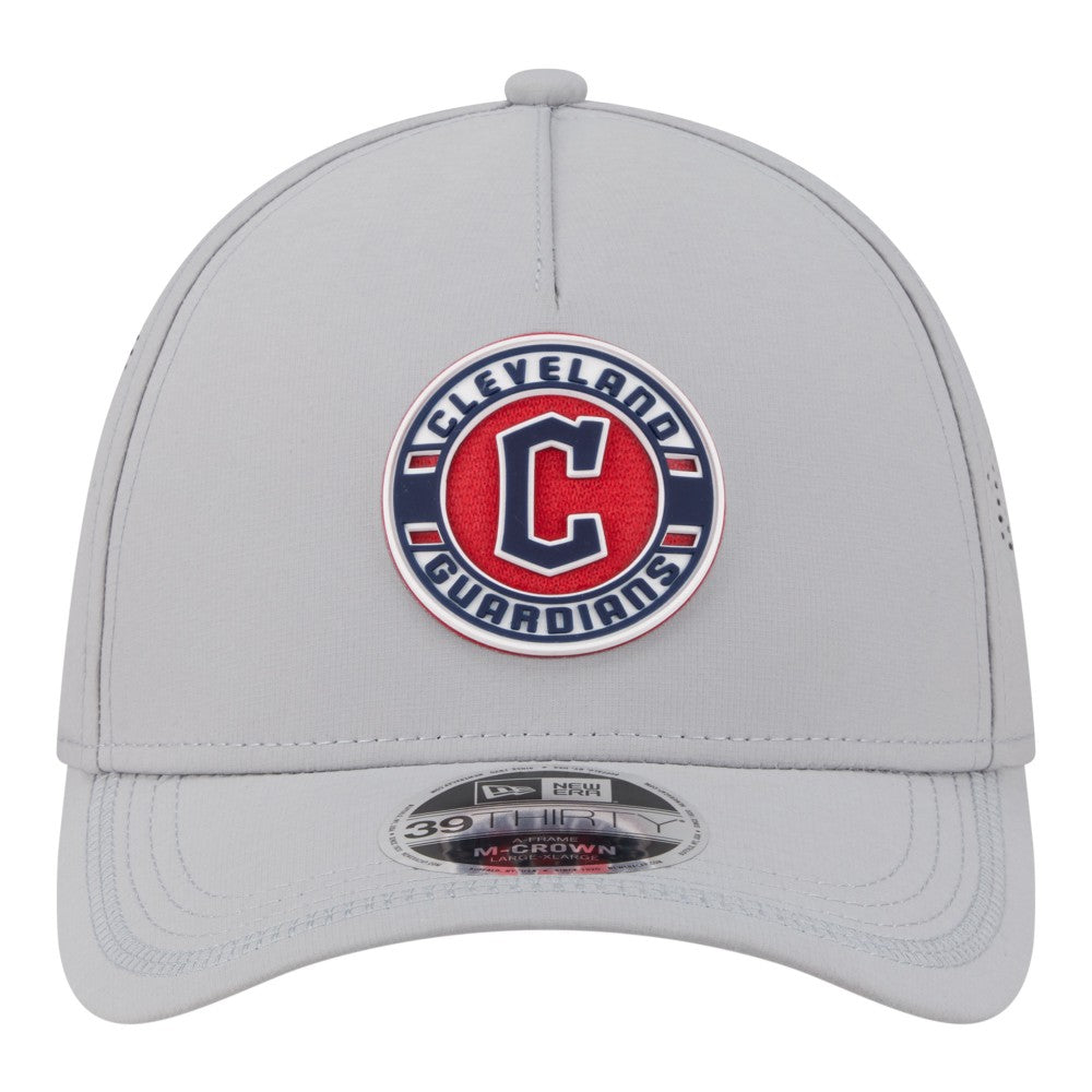 Cleveland Guardians New Era Patch 39THIRTY A-Frame M-Crown Perforated Flex Hat Lifestyle