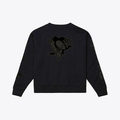 Pittsburgh Penguins Mitchell & Ness Unisex Phantom Fleece Crew Neck Sweatshirt Black