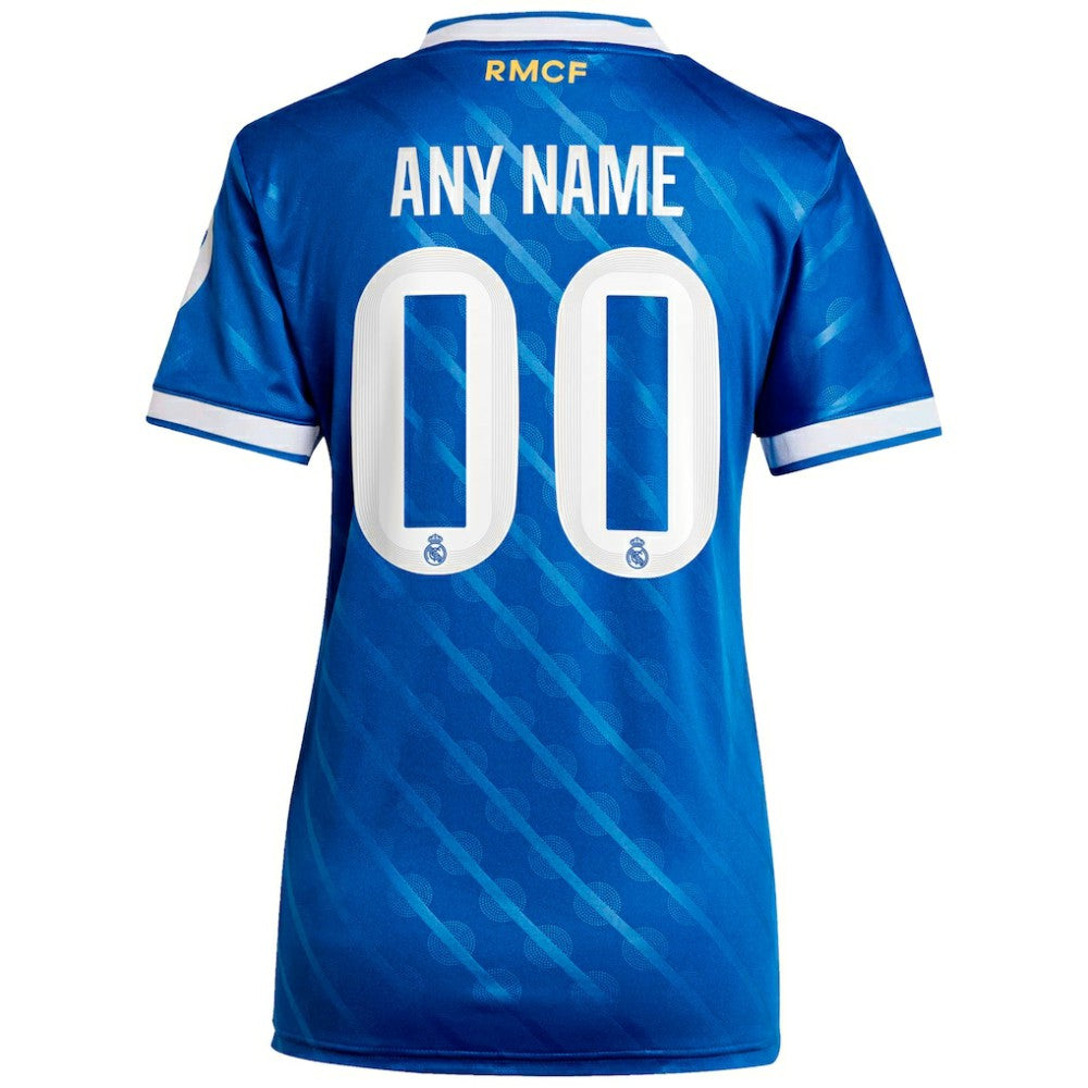 Adidas Real Madrid Women's 2025/26 Third Replica Custom Jerseys - Blue