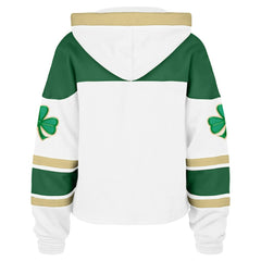 Boston Bruins '47 Women's McLucky Cropped Lacer Hoodie White