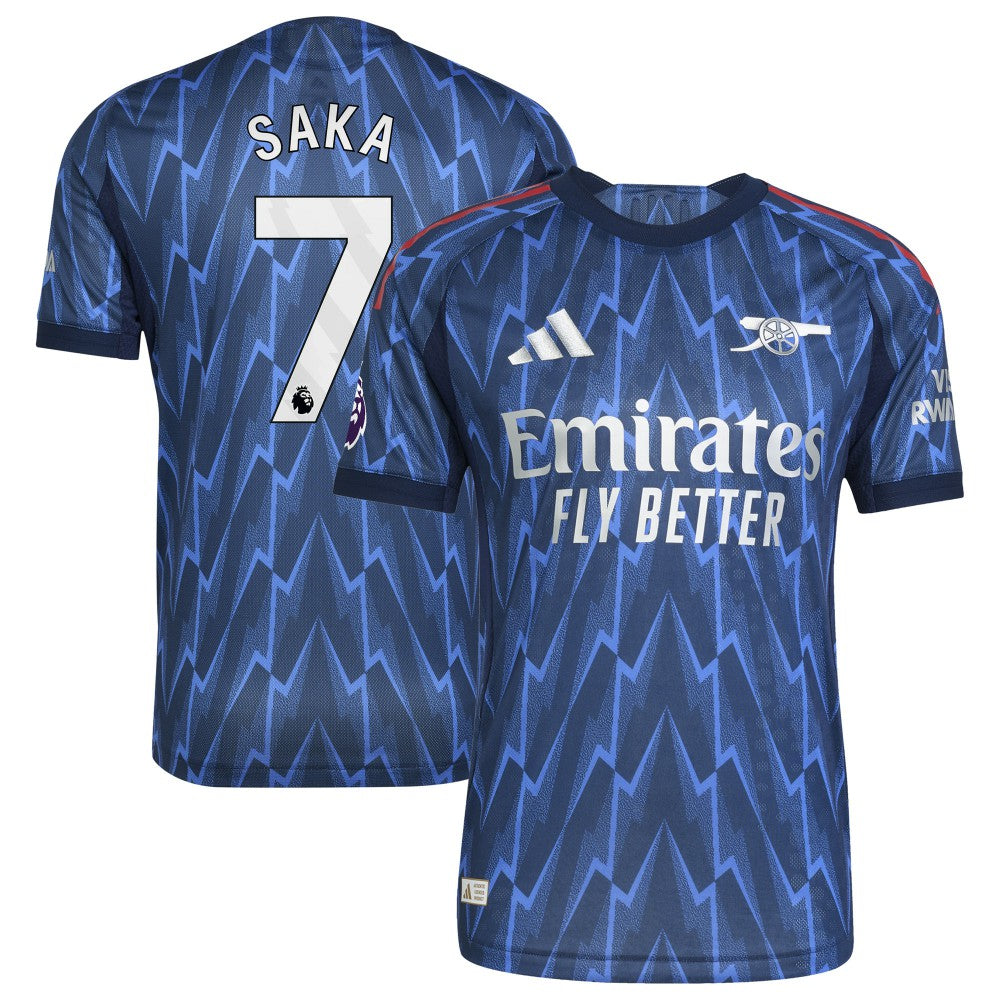 Adidas Bukayo Saka Arsenal 2025/26 Away Player Jerseys - Blue