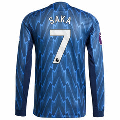 Adidas Bukayo Saka Arsenal 2025/26 Away Long Sleeve Player Jerseys - Blue