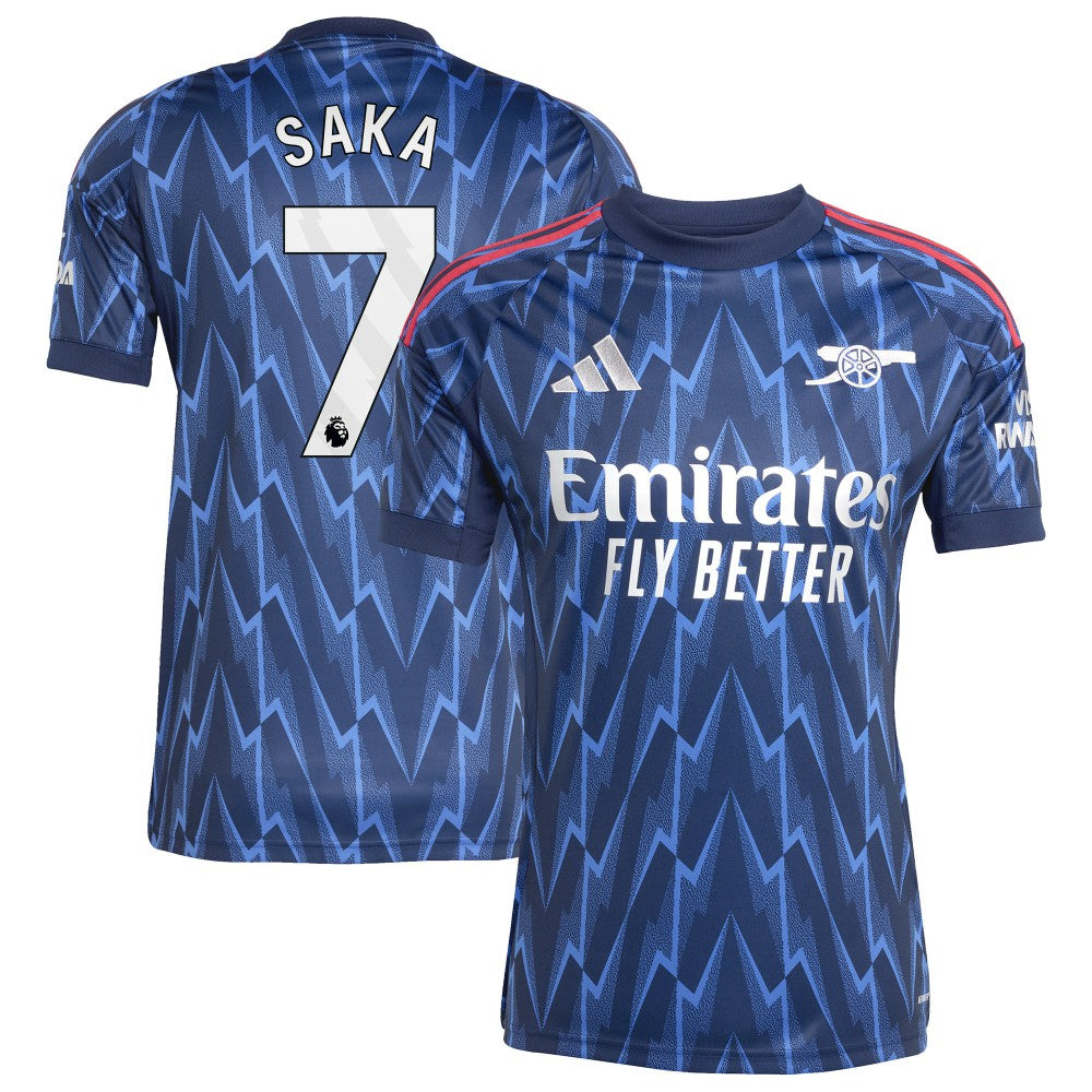 Adidas Bukayo Saka Arsenal 2025/26 Away Replica Player Jerseys - Blue