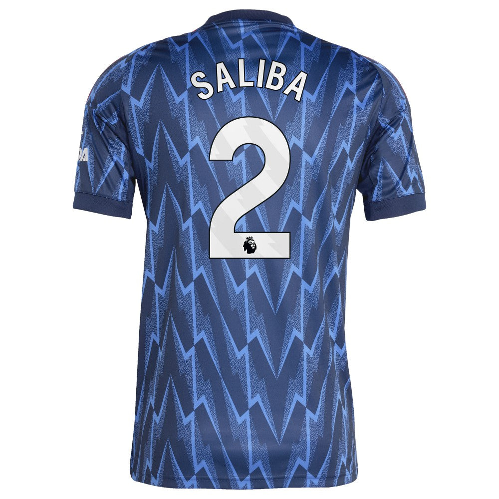 Adidas William Saliba Arsenal 2025/26 Away Replica Player Jerseys - Blue