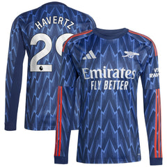 Adidas Kai Havertz Arsenal 2025/26 Away Replica Long Sleeve Player Jerseys - Blue