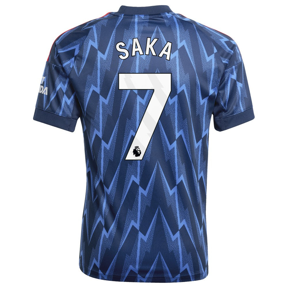 Adidas Bukayo Saka Arsenal Youth 2025/26 Away Replica Player Jerseys - Blue