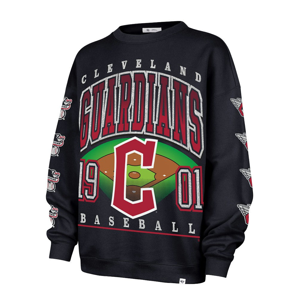 Cleveland Guardians '47 Women's Trendy Team Go Big Oversized Sweatshirt Sale