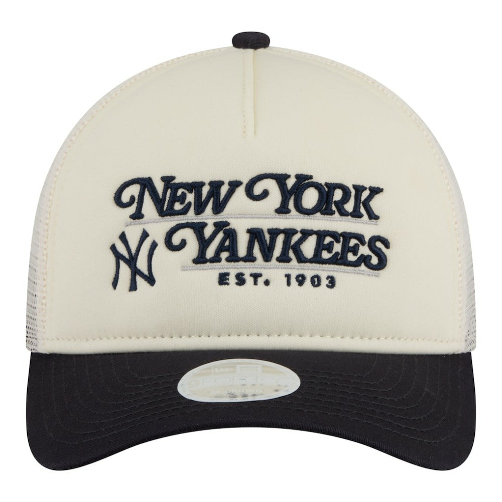 New York Yankees New Era Women's Retro 9FORTY M-Crown A-Frame Trucker Adjustable Hat discount
