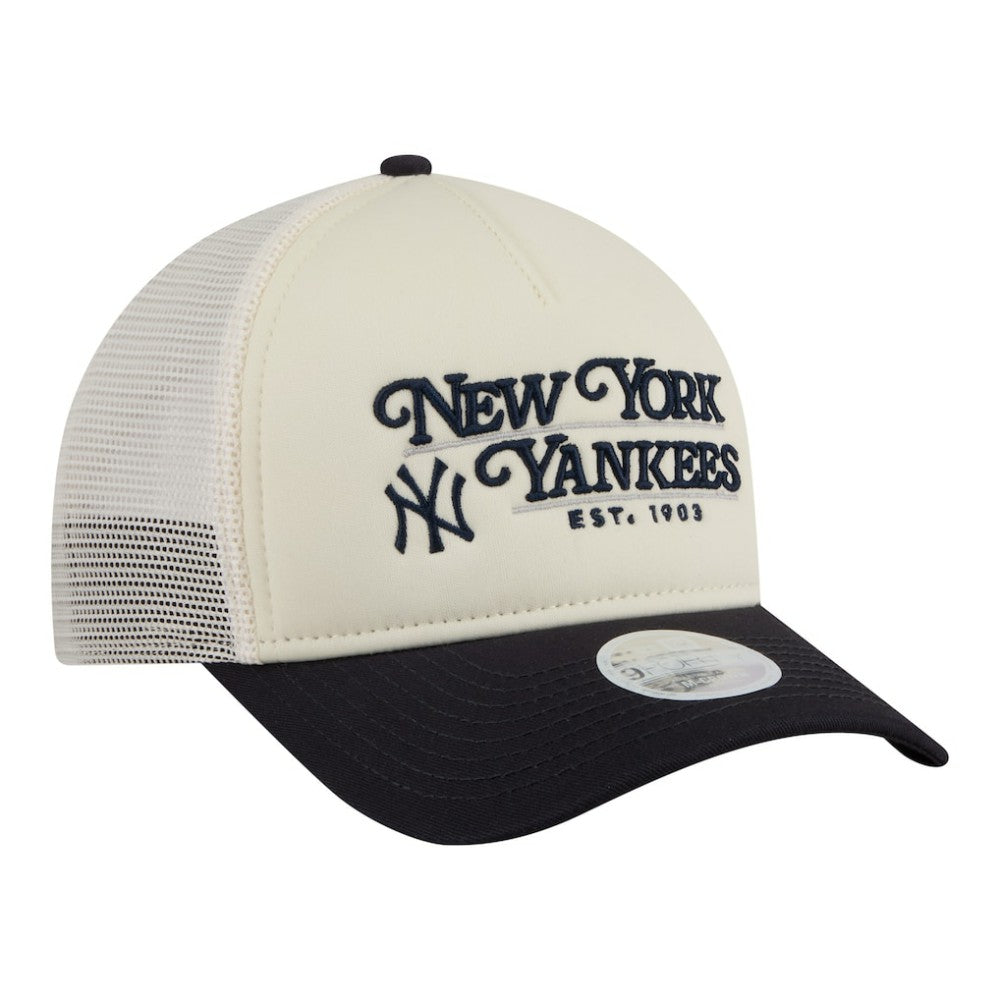 New York Yankees New Era Women's Retro 9FORTY M-Crown A-Frame Trucker Adjustable Hat discount