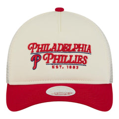 Philadelphia Phillies New Era Women's Retro 9FORTY M-Crown A-Frame Trucker Adjustable Hat Sale