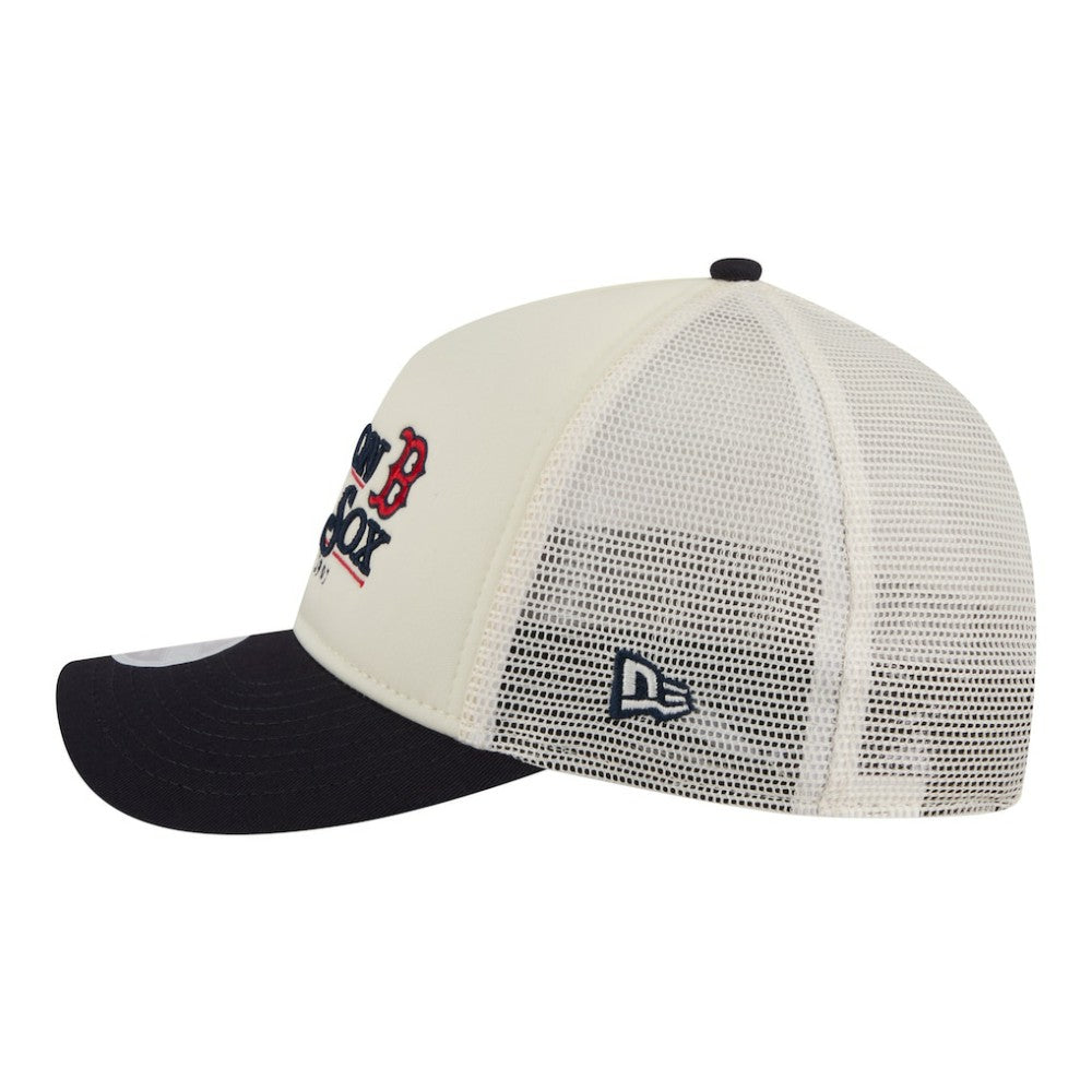 Boston Red Sox New Era Women's Retro 9FORTY M-Crown A-Frame Trucker Adjustable Hat Lifestyle