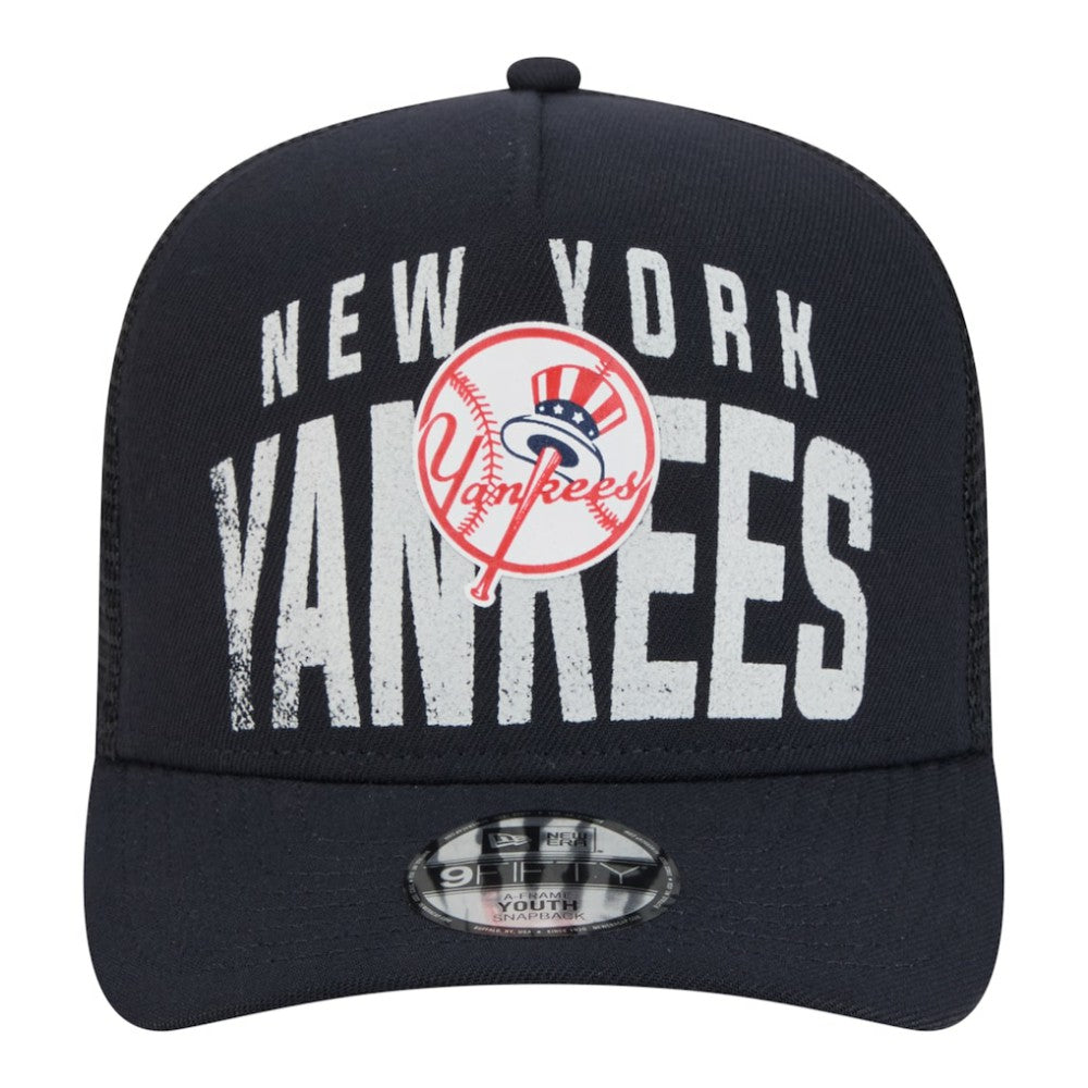 New York Yankees New Era Youth Logo Fade A-Frame 9FIFTY Snapback Hat Clearance