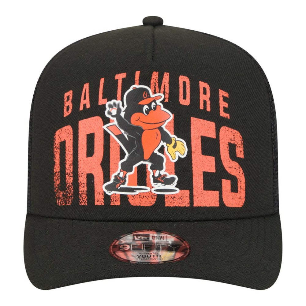 Baltimore Orioles New Era Youth Logo Fade A-Frame 9FIFTY Snapback Hat On Sale