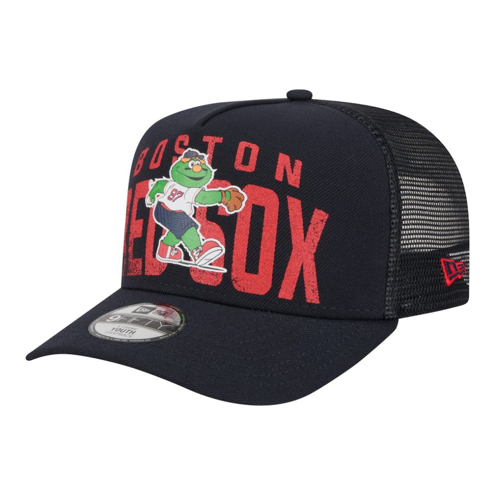 Boston Red Sox New Era Youth Logo Fade A-Frame 9FIFTY Snapback Hat Clearance