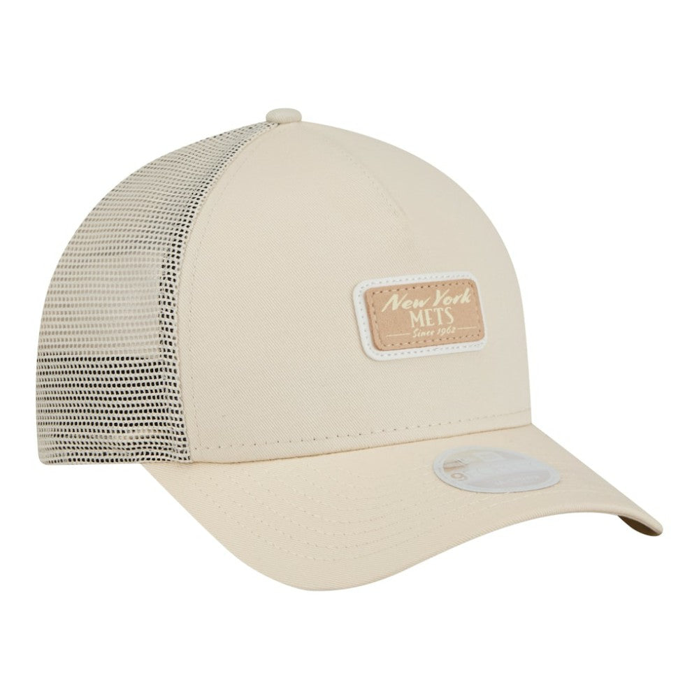 New York Mets New Era Women's Tonal Patch 9FORTY M-Crown A-Frame Trucker Adjustable Hat Lifestyle