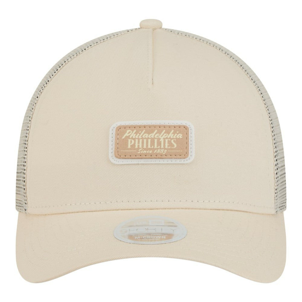 Philadelphia Phillies New Era Women's Tonal Patch 9FORTY M-Crown A-Frame Trucker Adjustable Hat Lifestyle