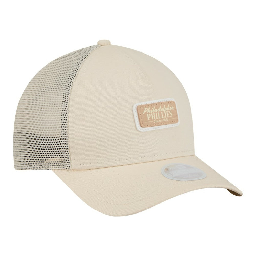 Philadelphia Phillies New Era Women's Tonal Patch 9FORTY M-Crown A-Frame Trucker Adjustable Hat Lifestyle