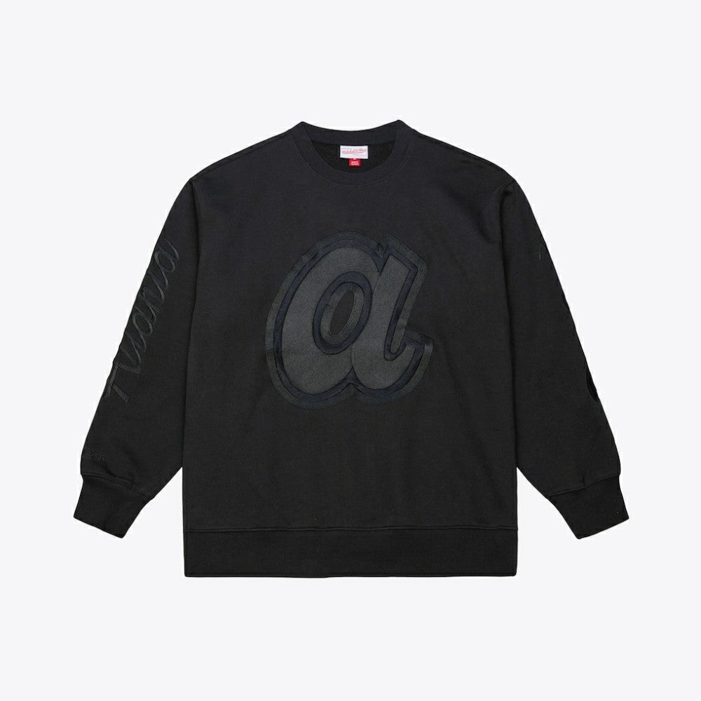 Atlanta Braves Mitchell & Ness Phantom Fleece Crewneck Sweatshirt discount