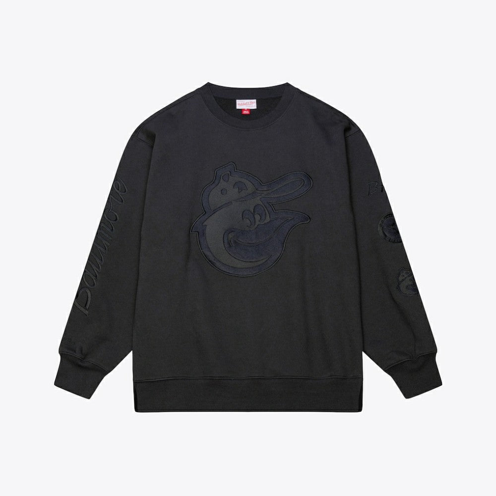 Baltimore Orioles Mitchell & Ness Phantom Fleece Crewneck Sweatshirt Clearance