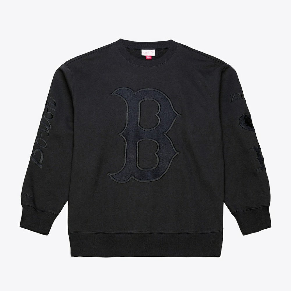 Boston Red Sox Mitchell & Ness Phantom Fleece Crewneck Sweatshirt Clearance