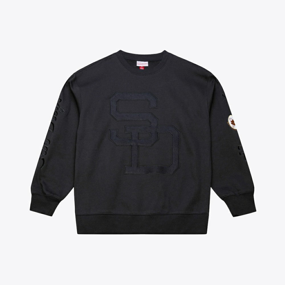 San Diego Padres Mitchell & Ness Phantom Fleece Crewneck Sweatshirt On Sale