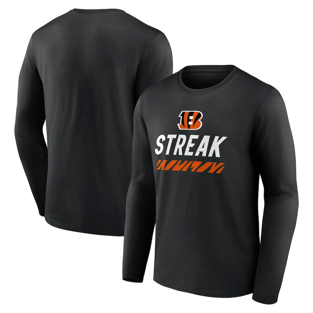 Cincinnati Bengals Streak Long Sleeve T-Shirt Black - NFL