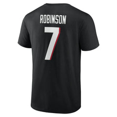 Bijan Robinson Atlanta Falcons Icon Name & Number T-Shirt Black - NFL