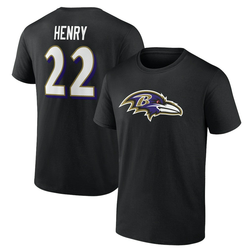 Derrick Henry Baltimore Ravens Icon Name & Number T-Shirt Black - NFL