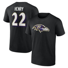 Derrick Henry Baltimore Ravens Icon Name & Number T-Shirt Black - NFL