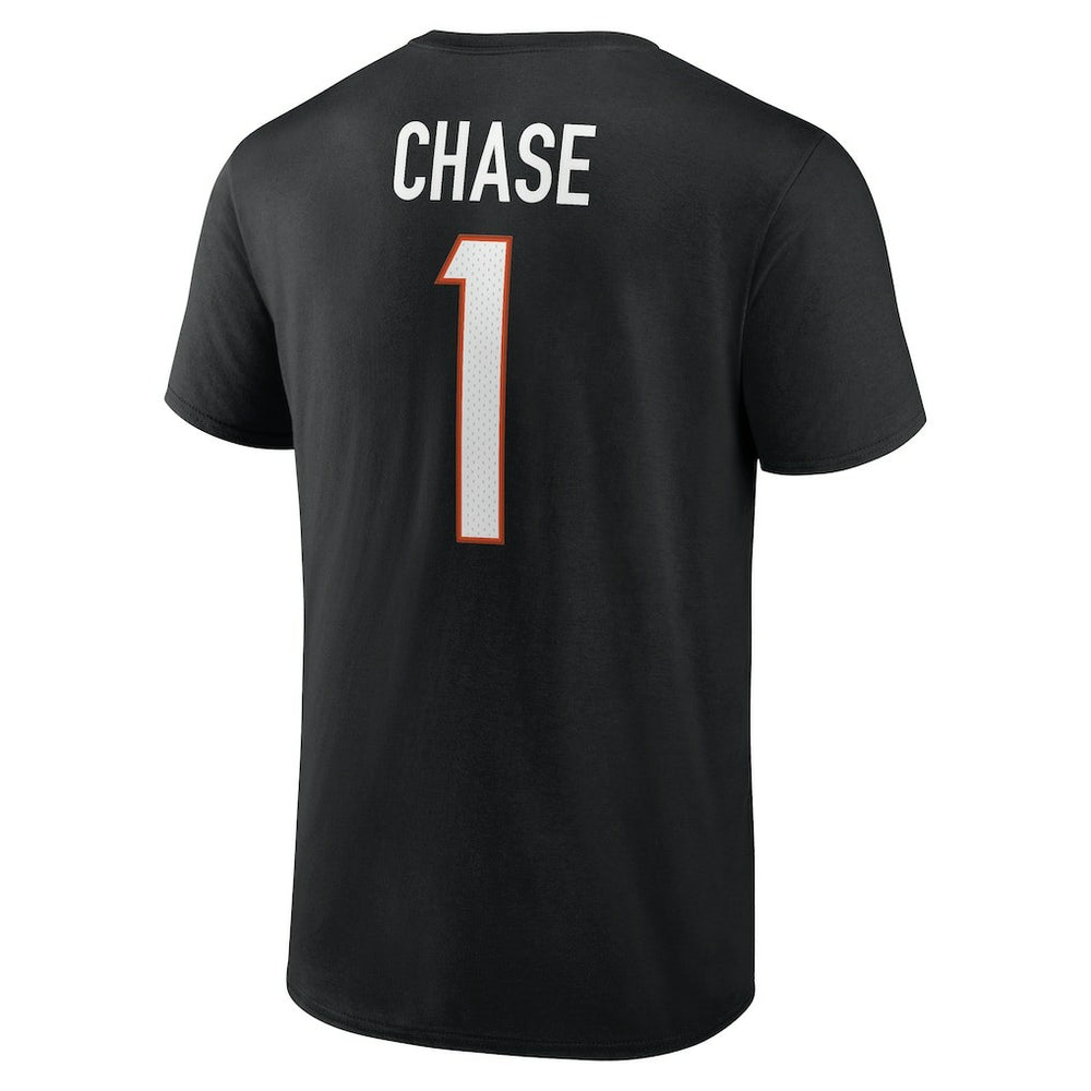 Ja'Marr Chase Cincinnati Bengals Icon Name & Number T-Shirt Black - NFL