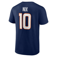 Bo Nix Denver Broncos Icon Name & Number T-Shirt Navy - NFL