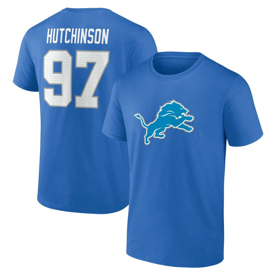 Aidan Hutchinson Detroit Lions Icon Name & Number T-Shirt Blue - NFL