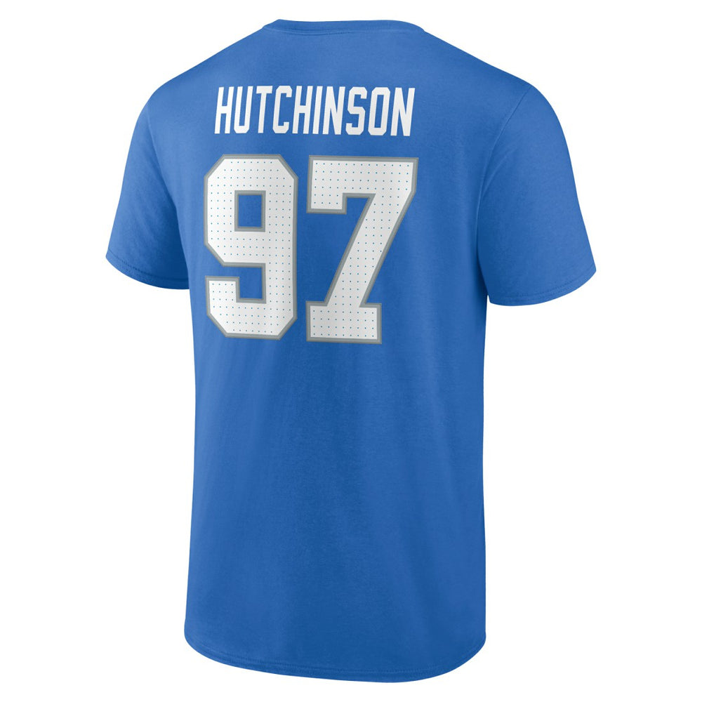 Aidan Hutchinson Detroit Lions Icon Name & Number T-Shirt Blue - NFL