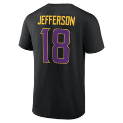Justin Jefferson Minnesota Vikings Icon Name & Number T-Shirt Black - NFL