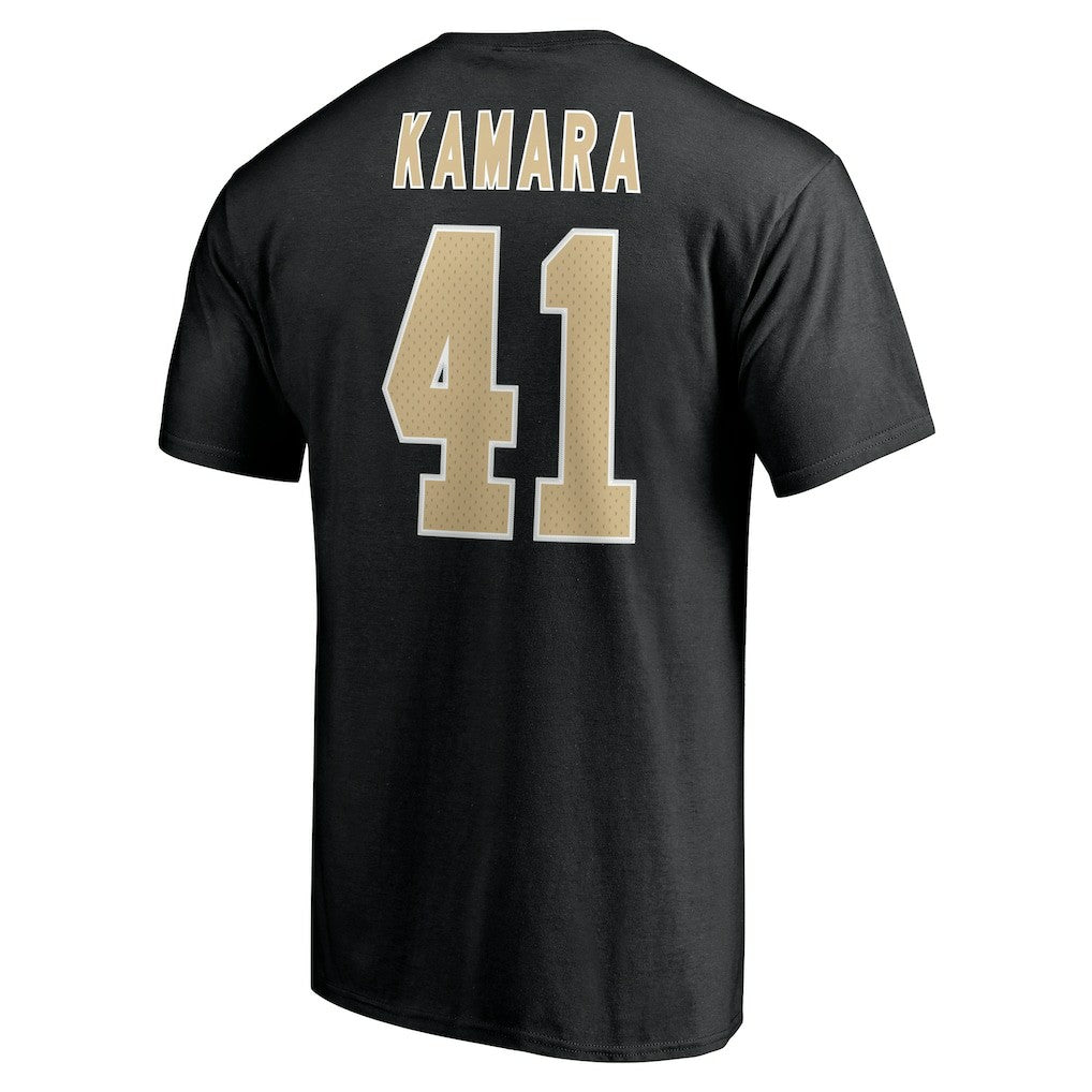 Alvin Kamara New Orleans Saints Icon Name & Number T-Shirt Black - NFL