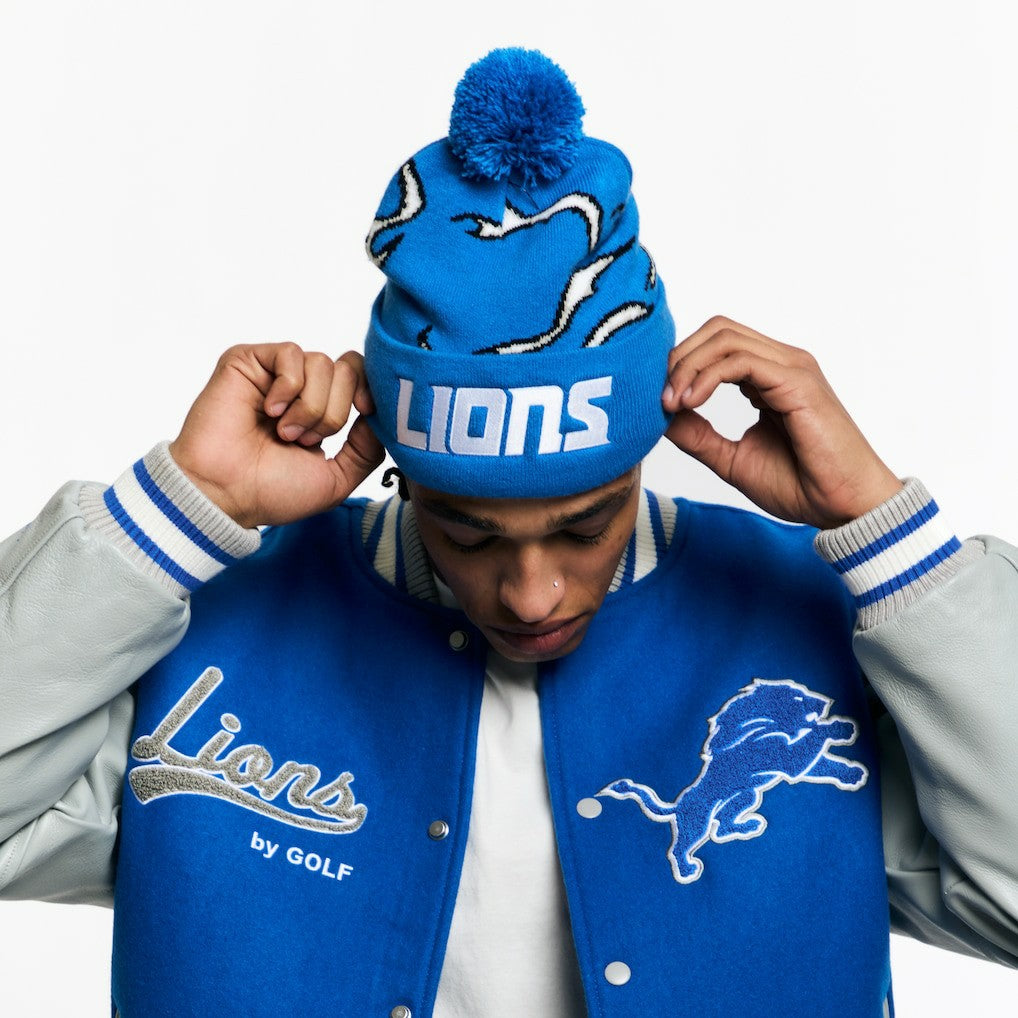 Detroit Lions Golf Wang Unisex Flame Beanie Blue - NFL