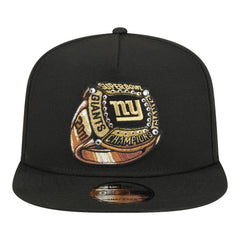 New York Giants New Era Super Bowl Ring 9FIFTY A-Frame Adjustable Hat Black - NFL