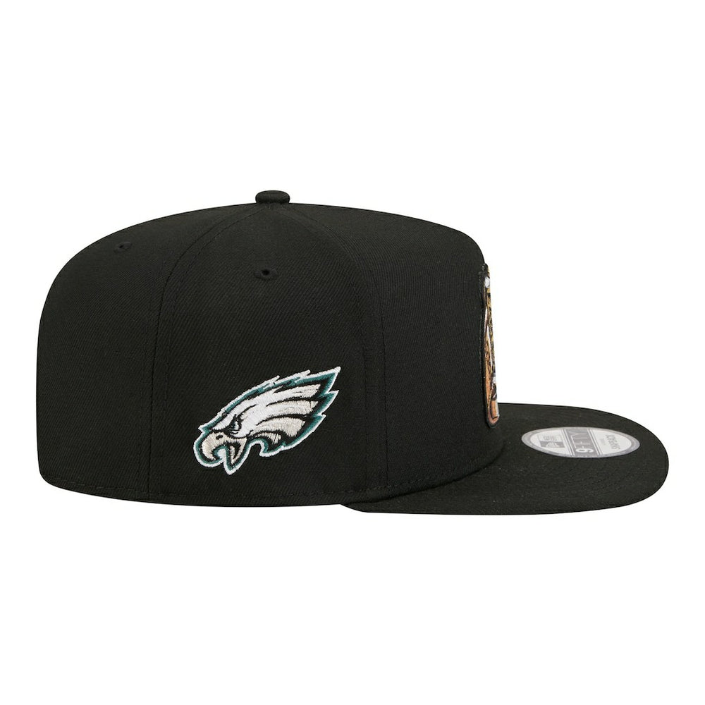 Philadelphia Eagles New Era Super Bowl Ring 9FIFTY A-Frame Adjustable Hat Black - NFL