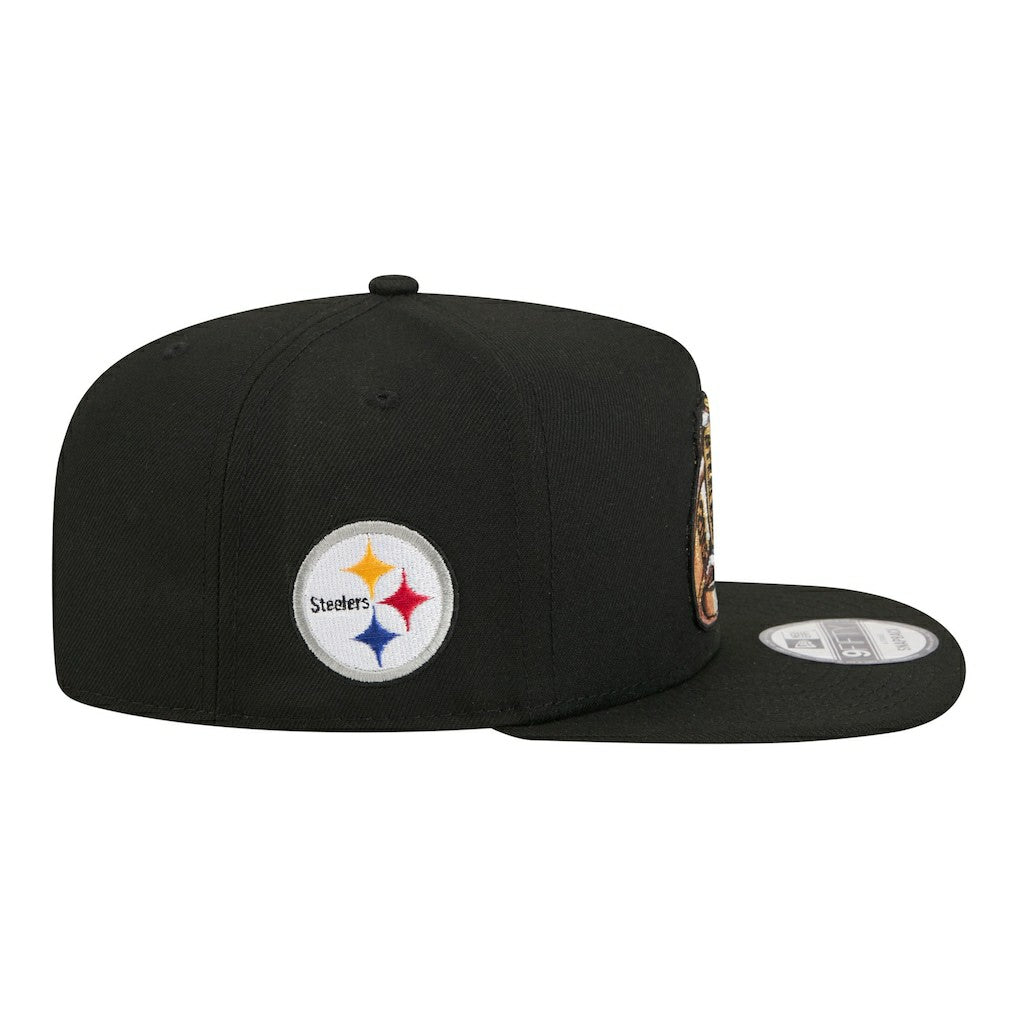 Pittsburgh Steelers New Era Super Bowl Ring 9FIFTY A-Frame Adjustable Hat Black - NFL
