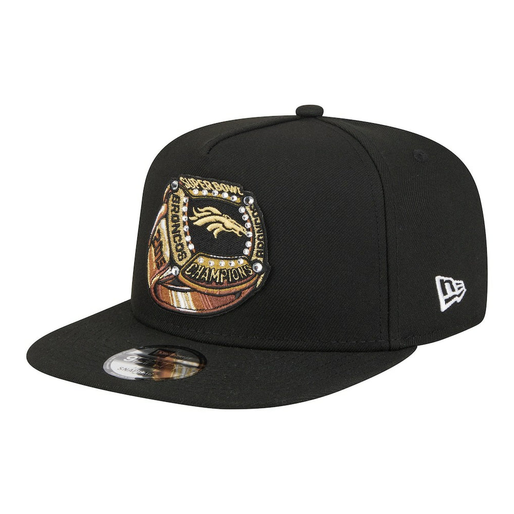 Denver Broncos New Era Super Bowl Ring 9FIFTY A-Frame Adjustable Hat Black - NFL