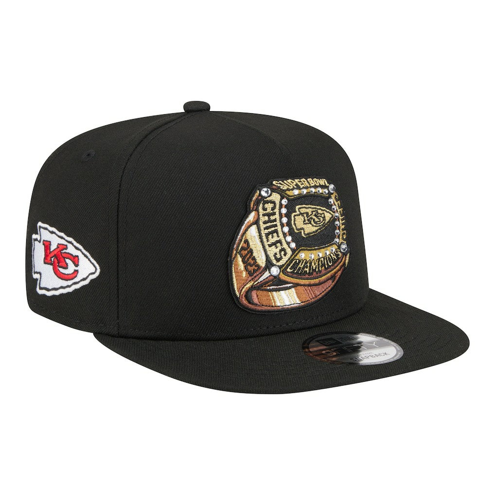 Kansas City Chiefs New Era Super Bowl Ring 9FIFTY A-Frame Adjustable Hat Black - NFL